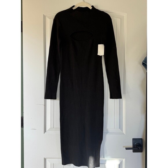 French Connection Womens Cut Out Mid Calf Sweaterdress Medium - Picture 1 of 4